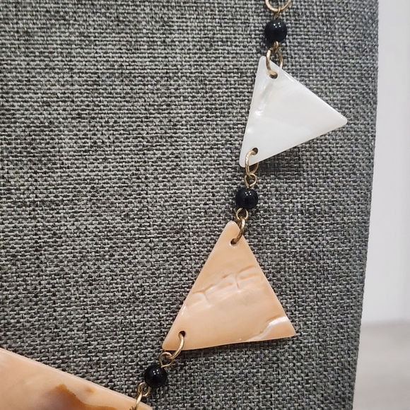 Geometric Harmony Mother of Pearl Necklace - Picture 5 of 11